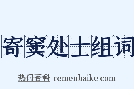 寄窦处士组词是什么意思的图片